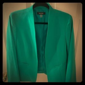 Nine West Green Fitted Blazer